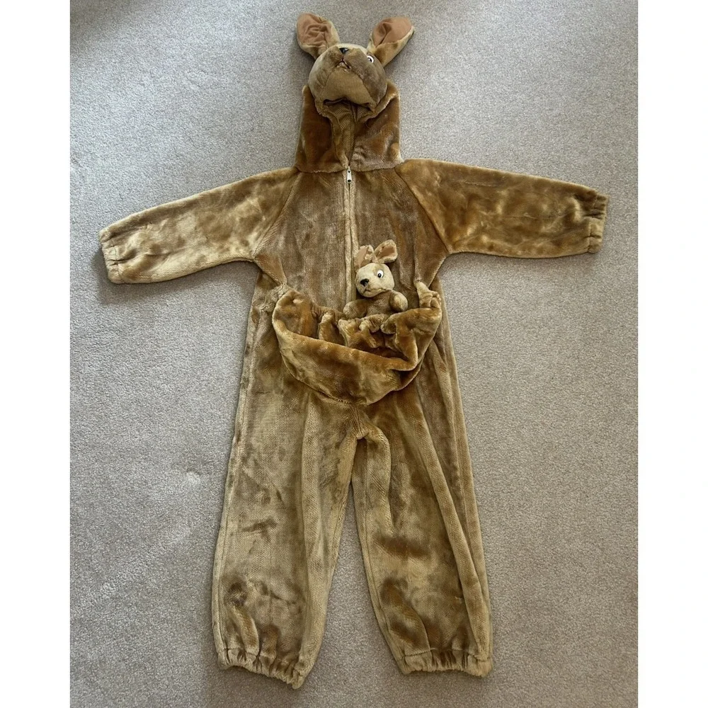 KANGAROO Plush Halloween Costume Brown Fur Kids Dress Up Child Large 6-7